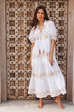 Load image into Gallery viewer, i am pylgrym - Julia Dress - White with Imperial Aari Embroidery