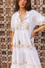 Load image into Gallery viewer, i am pylgrym - Julia Dress - White with Imperial Aari Embroidery