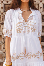 Load image into Gallery viewer, i am pylgrym - Julia Dress - White with Imperial Aari Embroidery