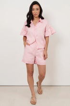 Load image into Gallery viewer, adorne - HEIDI CONTRAST STITCH LINEN SHORT (PINK)