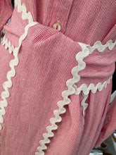 Load image into Gallery viewer, Who's Charlie - Lillie Yarn Dyed Pink/White Fine Stripe Dress