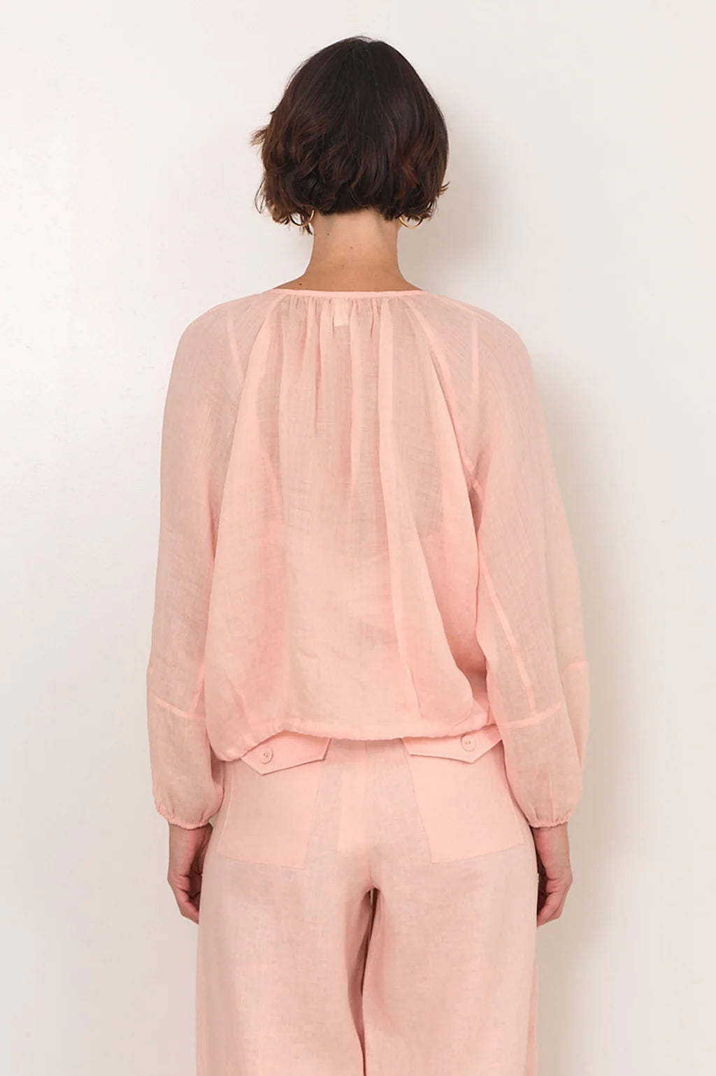adorne - Hollis Linen Barrel Leg Pant Salmon