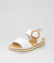 Load image into Gallery viewer, Django & Juliette - Cubbie White Leather Sandals
