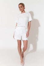 Load image into Gallery viewer, adorne - HAVEN SCALLOPED HEM SHORT (WHITE)