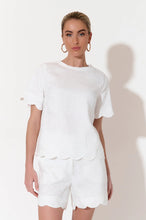 Load image into Gallery viewer, adorne - HAVEN SCALLOPED HEM SHORT (WHITE)