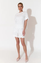 Load image into Gallery viewer, adorne - HAVEN SCALLOPED HEM SHORT (WHITE)