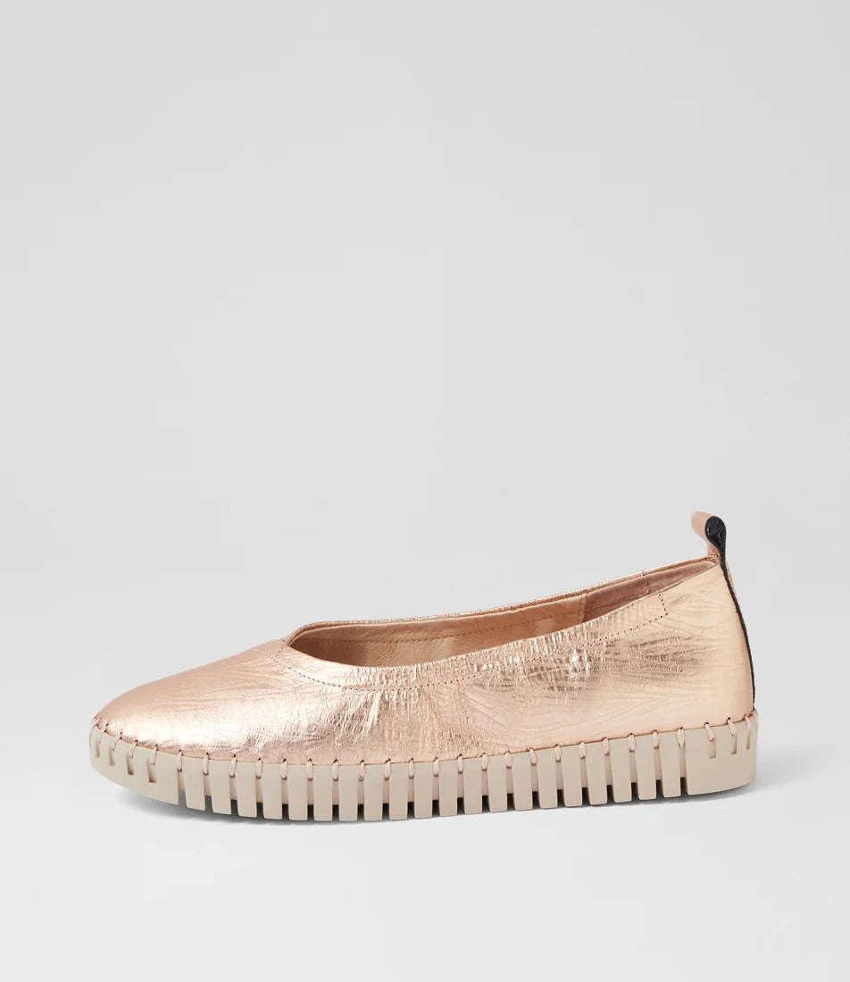 Django and Juliette - Heaton Champagne Print Leather Sneakers