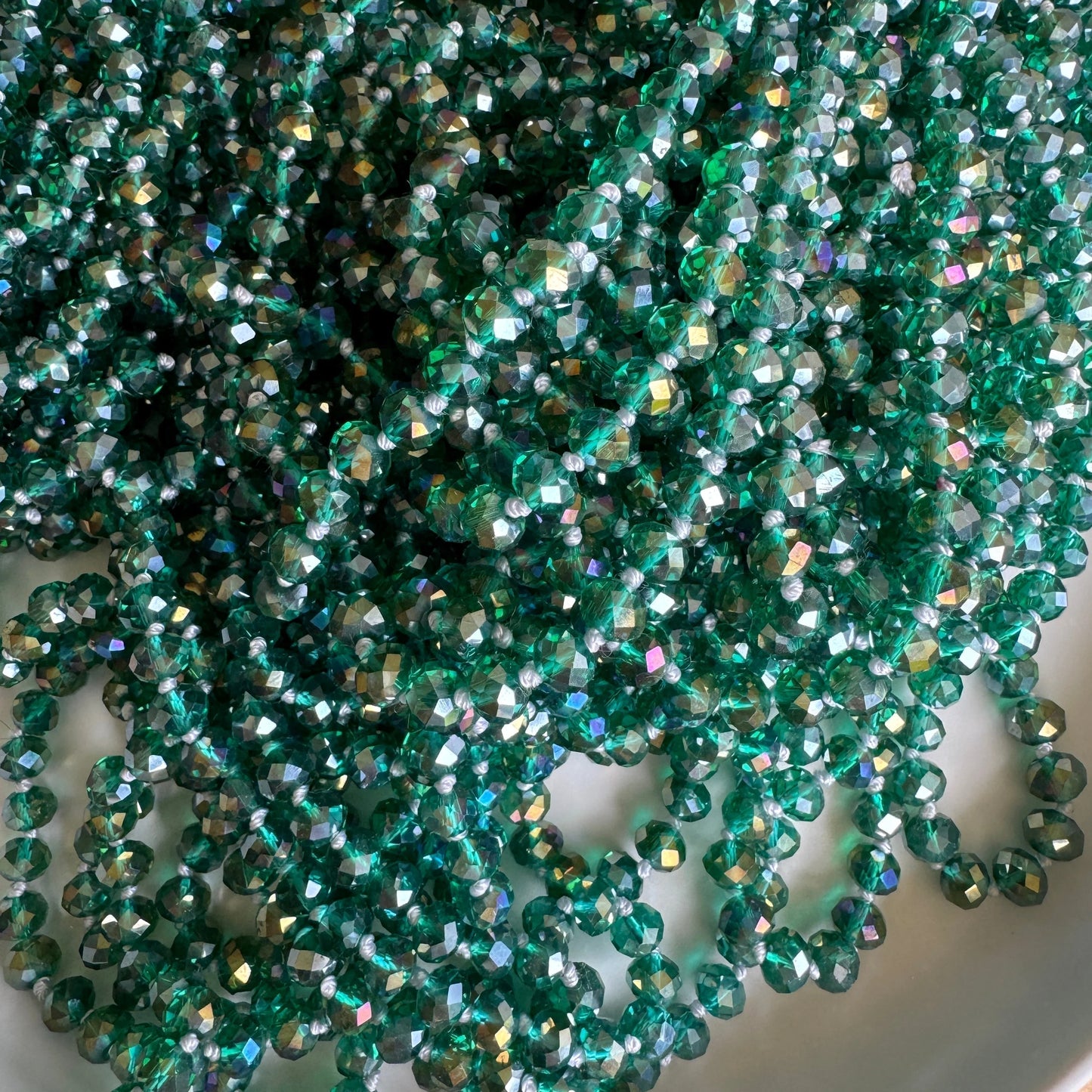 L'ora D'oro - Beaded Long Necklace, Emerald