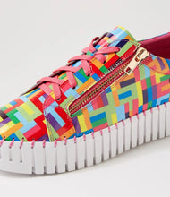 Load image into Gallery viewer, Django & Juliette - Bump Pink Stripe Multi Patent Leather Sneakers
