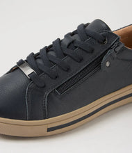 Load image into Gallery viewer, Diana Ferrari Supersoft - EVONE NAVY TAUPE LEATHER SNEAKERS