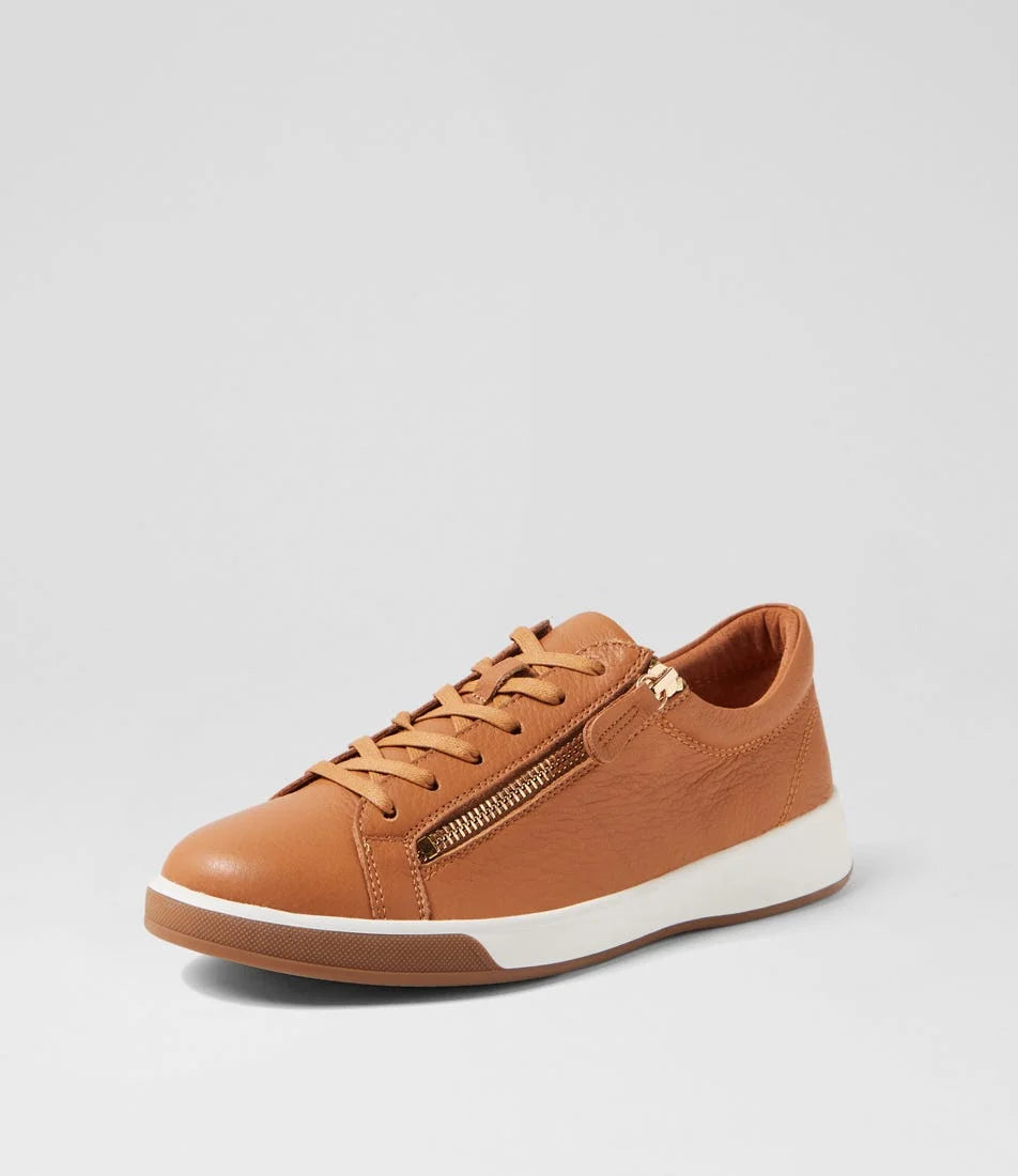 Ziera - Aito Xf Dark Tan Leather Sneakers
