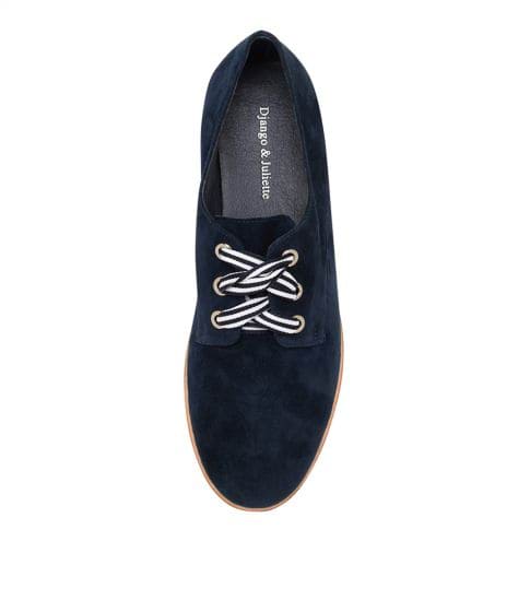 Django & Juliette - Bipka Navy Suede Lace Up Shoes