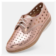 Load image into Gallery viewer, Rollie - Derby Midsole Cork Circle Punch Rose Gold