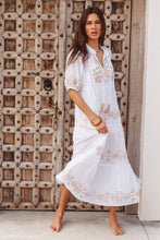 Load image into Gallery viewer, i am pylgrym - Julia Dress - White with Imperial Aari Embroidery
