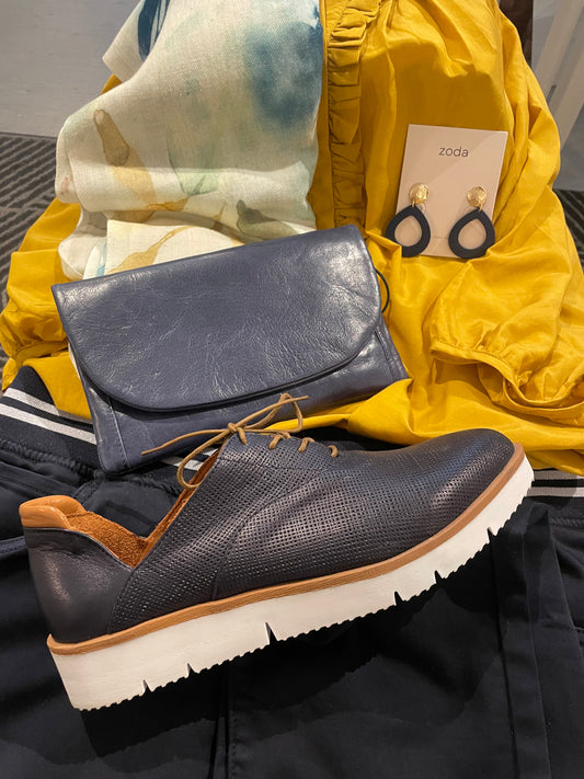 Nu x Neo - Camri Navy Linen Leather