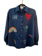 Load image into Gallery viewer, ZODA - Embroidered Cotton Blouse, Navy

