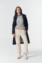 Load image into Gallery viewer, Goondiwindi Cotton - GC Logo Stripe Cotton Sweater - Birch/Dark Navy
