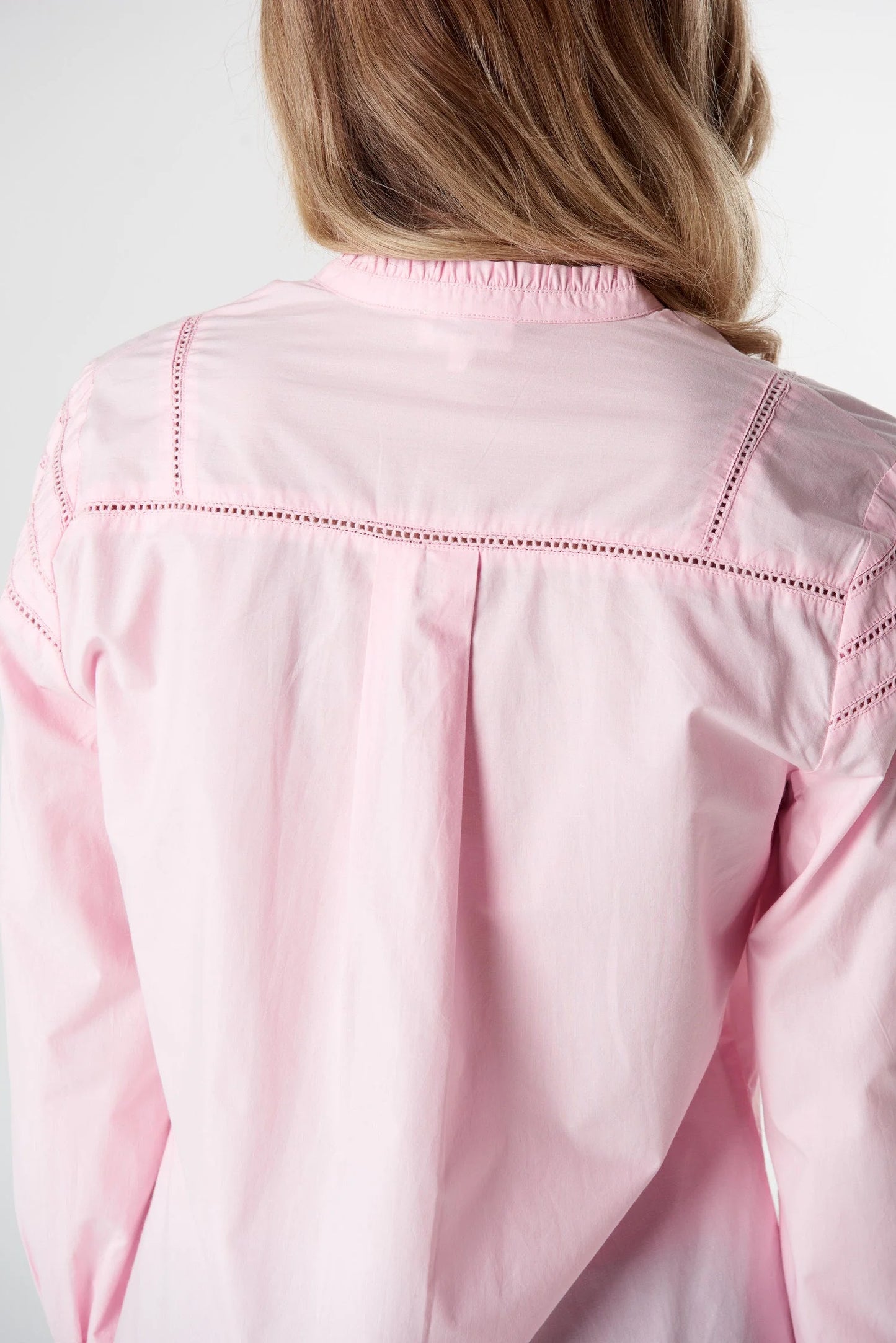 Goondiwindi Cotton - Misty Ladder Detail Cotton Blouse - Pink
