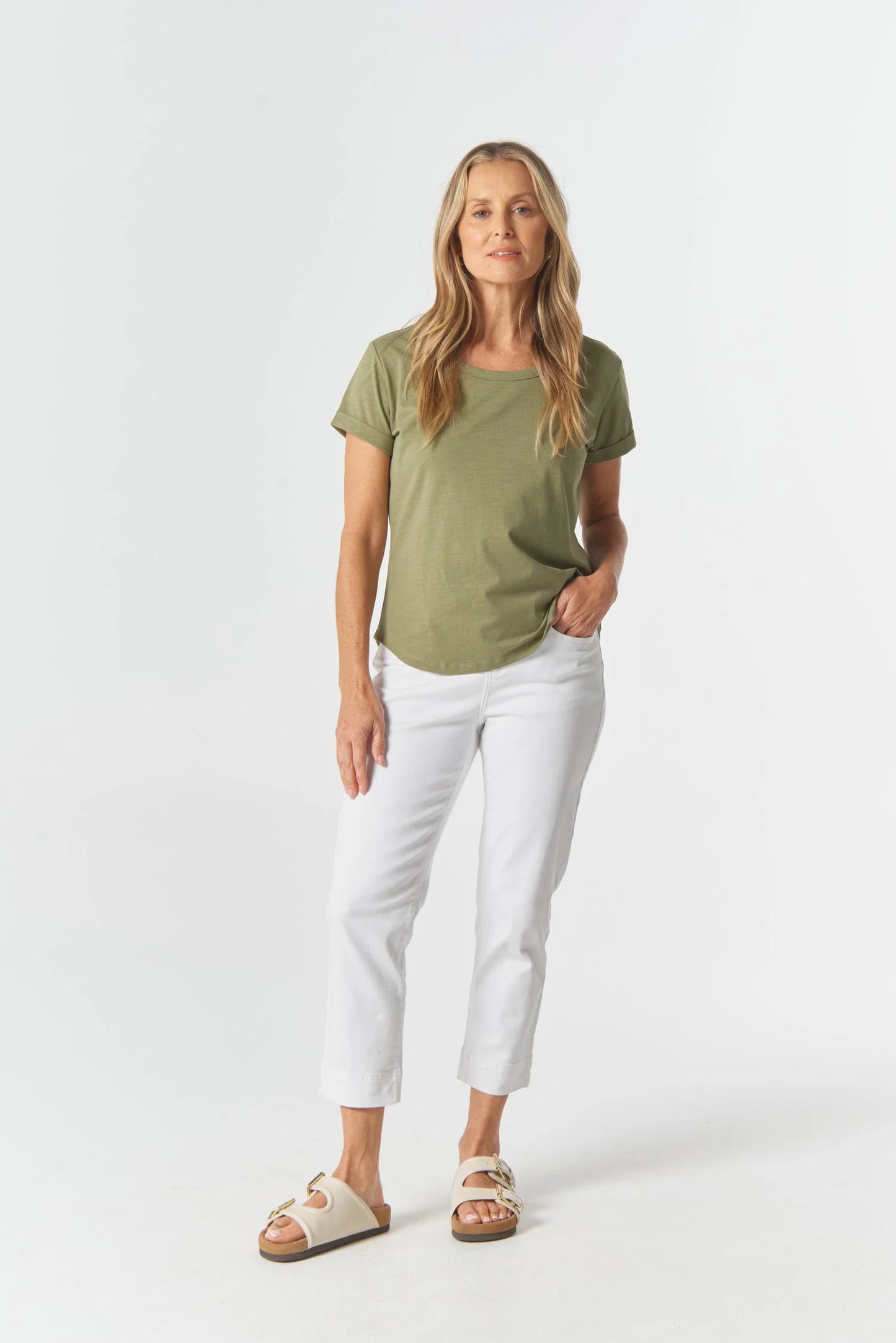 Goondiwindi Cotton - 5 Pocket Cropped Jean White