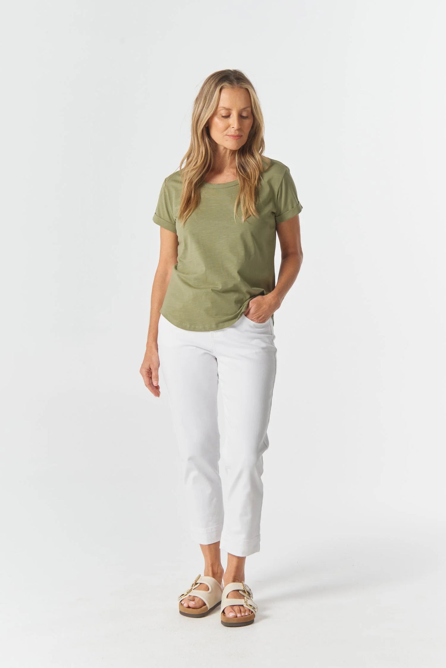Goondiwindi Cotton - 5 Pocket Cropped Jean White