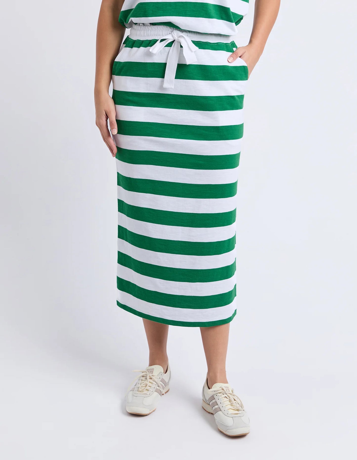 FOXWOOD - Tallow Skirt White & Green Stripe