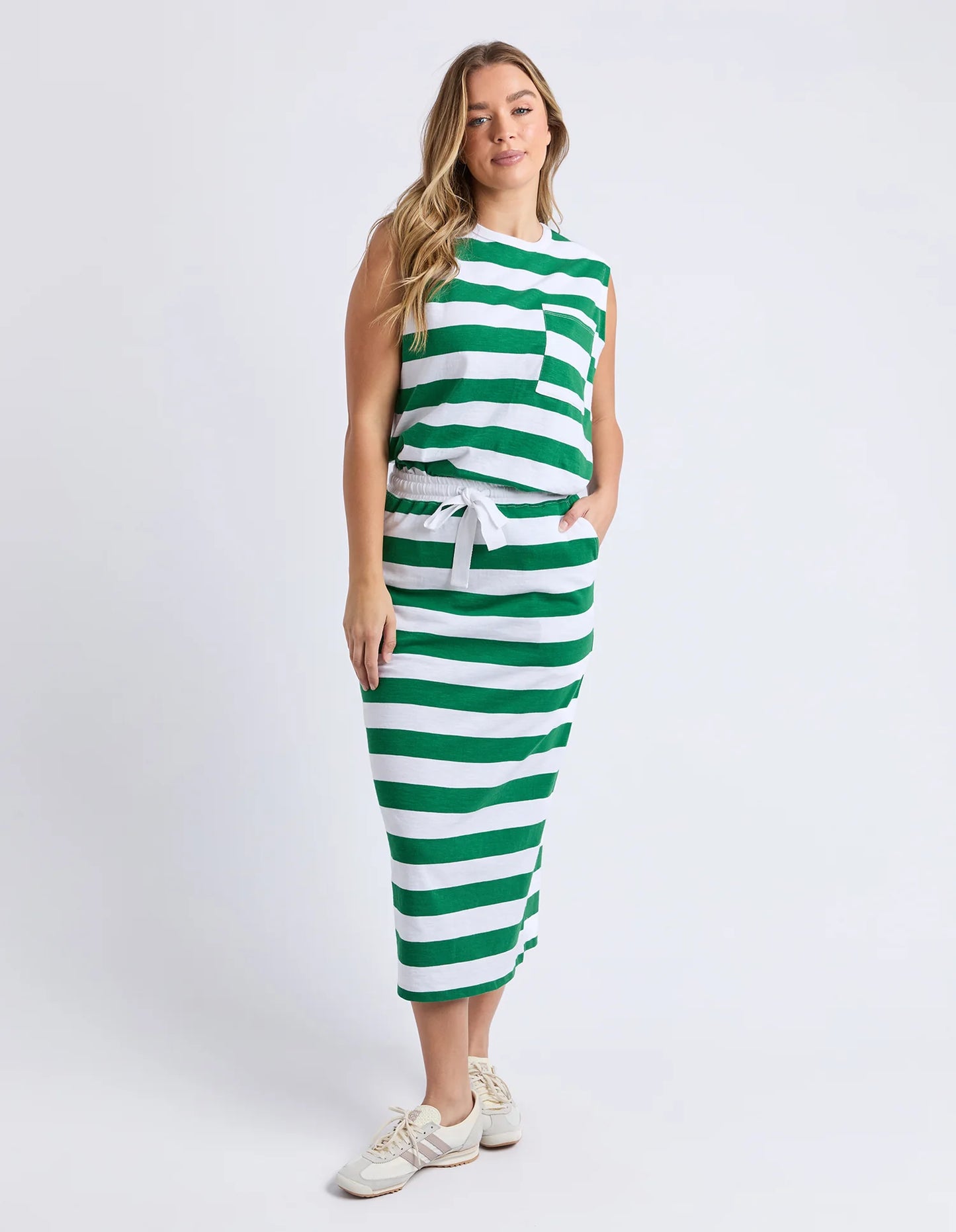 FOXWOOD - Tallow Skirt White & Green Stripe