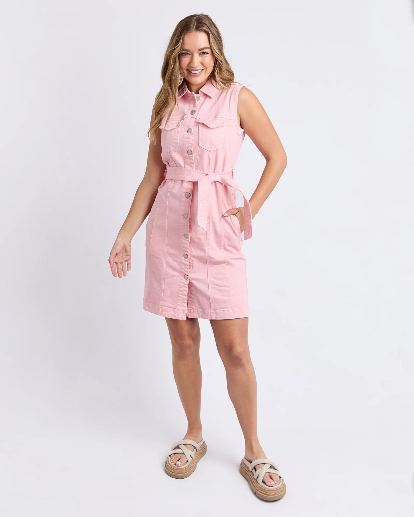 FOXWOOD - Sleeveless Talbert Dress Pale Pink