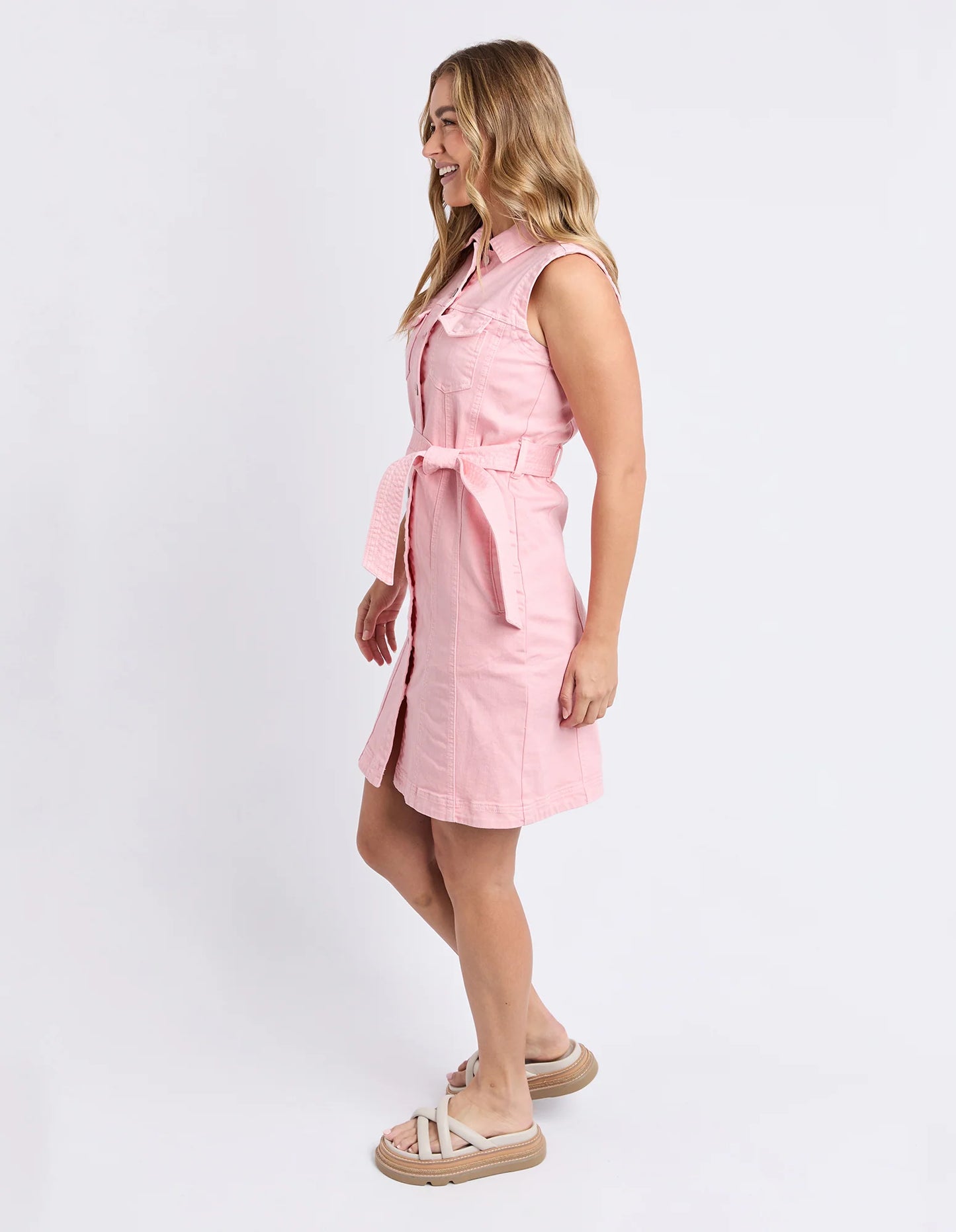 FOXWOOD - Sleeveless Talbert Dress Pale Pink