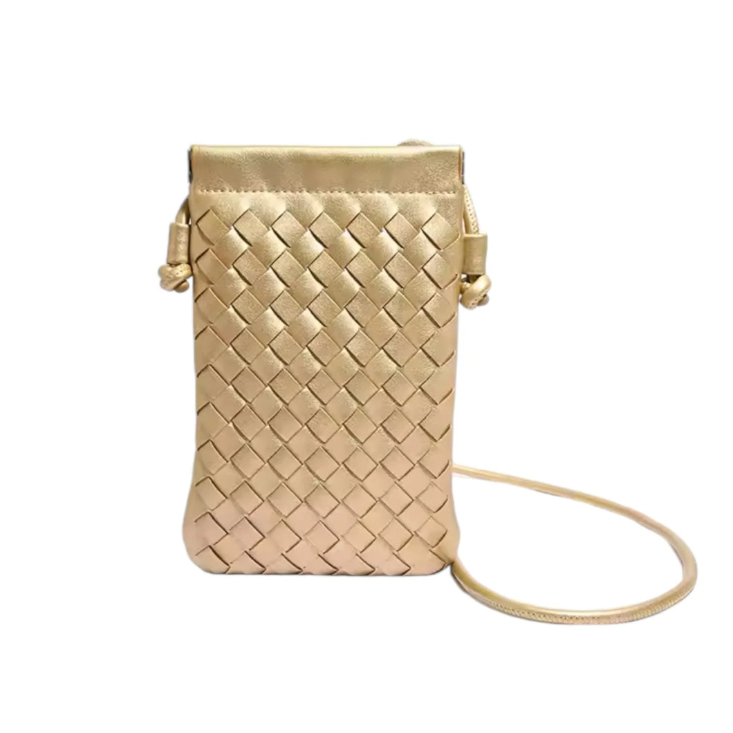 L'ora D'oro -CALL ME Leather Weaved Crossbody Bag