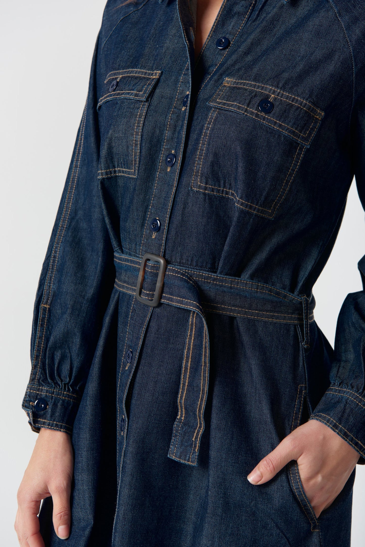 Goondiwindi Cotton - Stockman Denim Dress - Dark Indigo