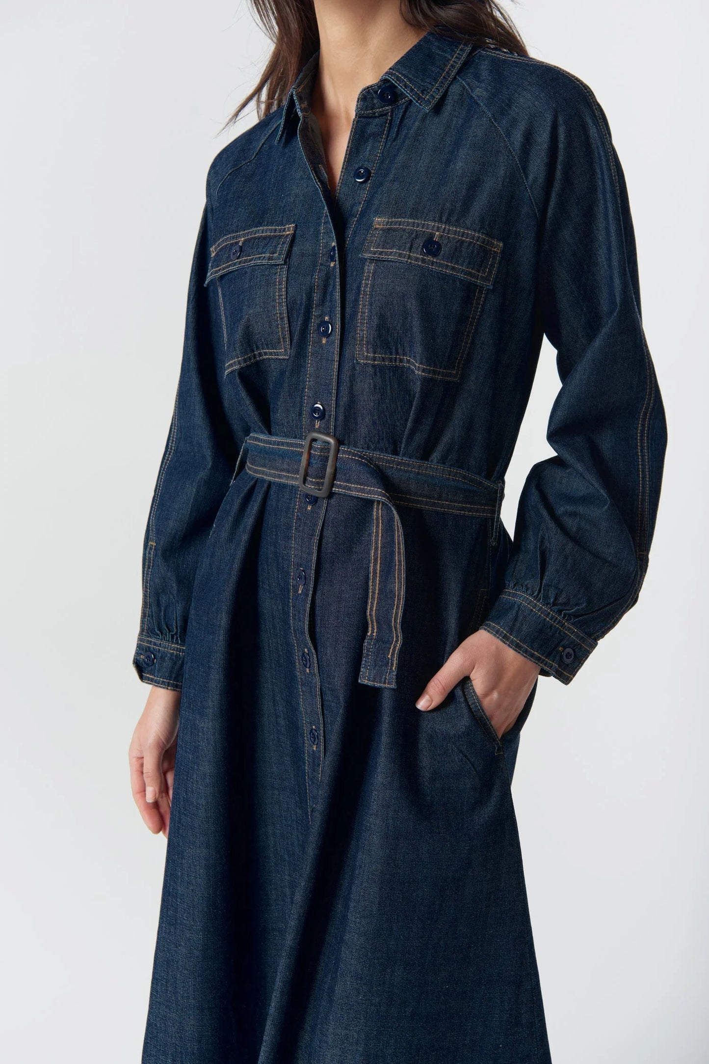 Goondiwindi Cotton - Stockman Denim Dress - Dark Indigo