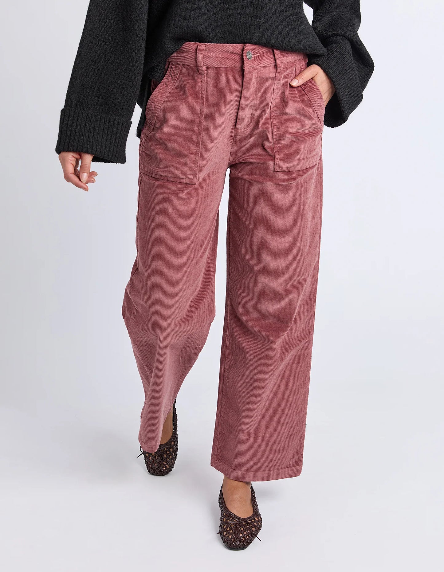 elm - Cassie Cord Pant Dusty Pink