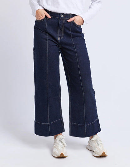 elm - Ando Pin Tuck Jean Dark Blue Wash