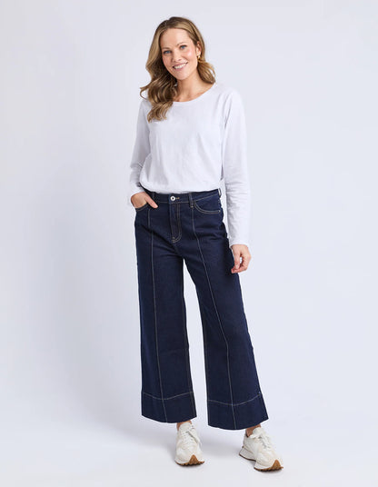 elm - Ando Pin Tuck Jean Dark Blue Wash