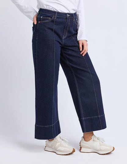 elm - Ando Pin Tuck Jean Dark Blue Wash