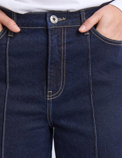 elm - Ando Pin Tuck Jean Dark Blue Wash