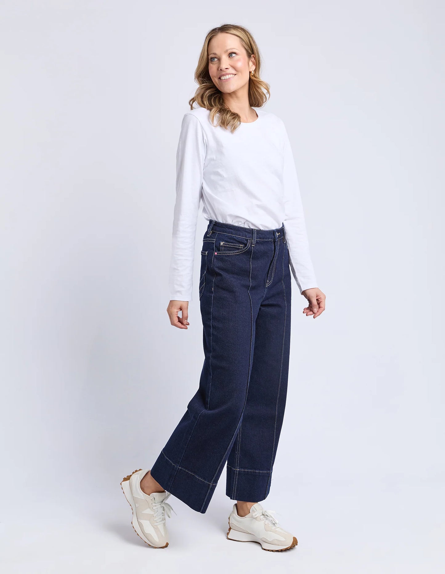 elm - Ando Pin Tuck Jean Dark Blue Wash