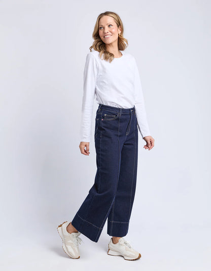 elm - Ando Pin Tuck Jean Dark Blue Wash