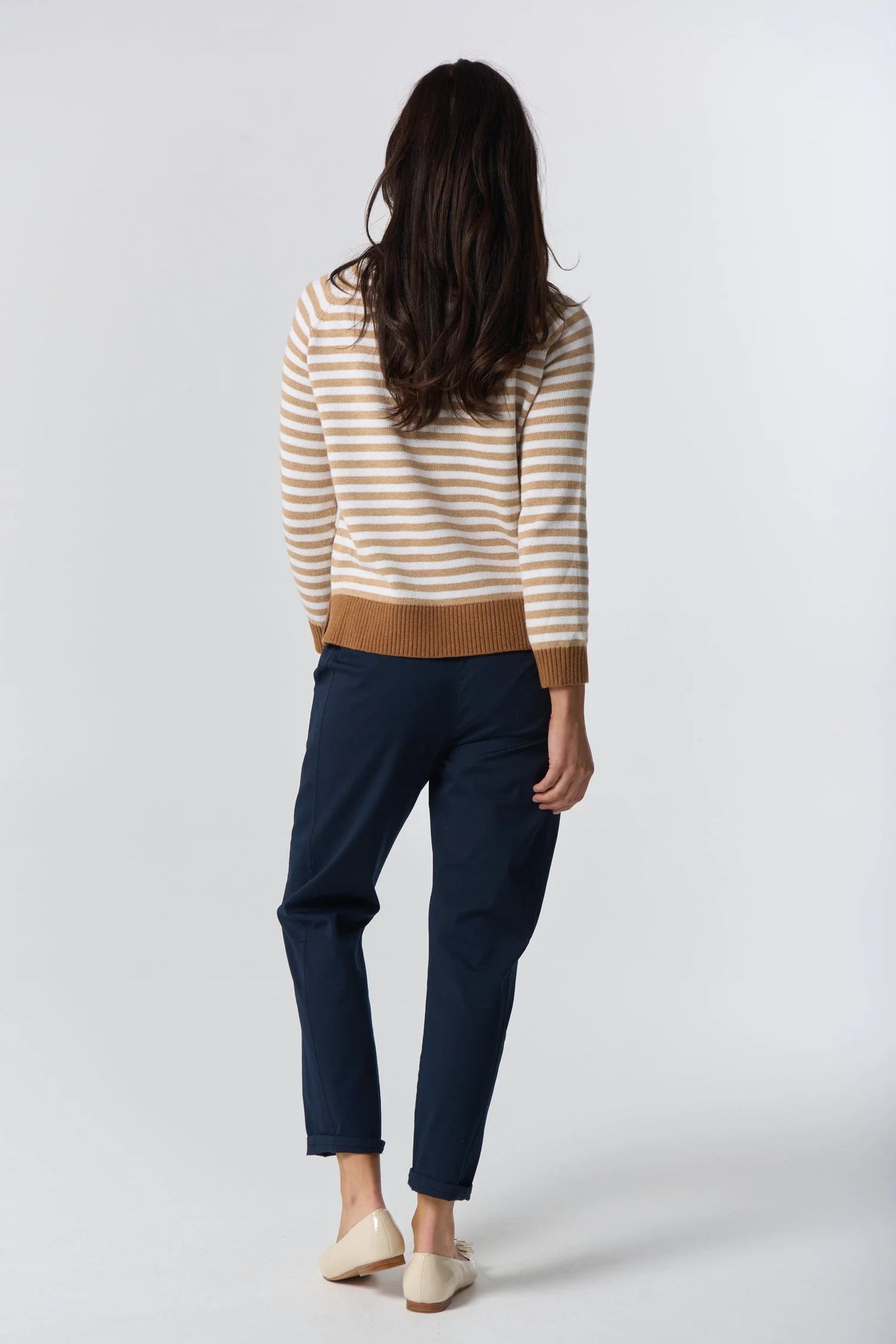 Goondiwindi - Cotton - Farmer Cotton Cashmere Jumper - Cornsilk/Laser White