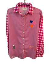 Load image into Gallery viewer, ZODA - Embroidered Cotton Blouse, Hot Pink/Whte
