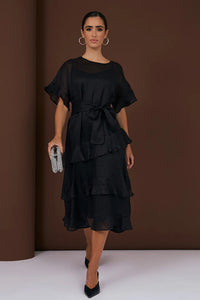 Alana Ramie Midi Dress (Black)