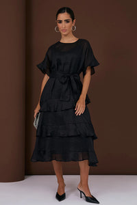 Alana Ramie Midi Dress (Black)