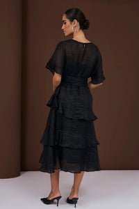 Alana Ramie Midi Dress (Black)