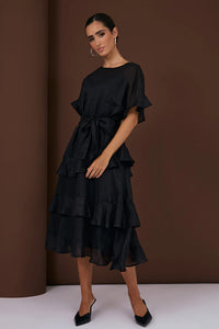 Alana Ramie Midi Dress (Black)
