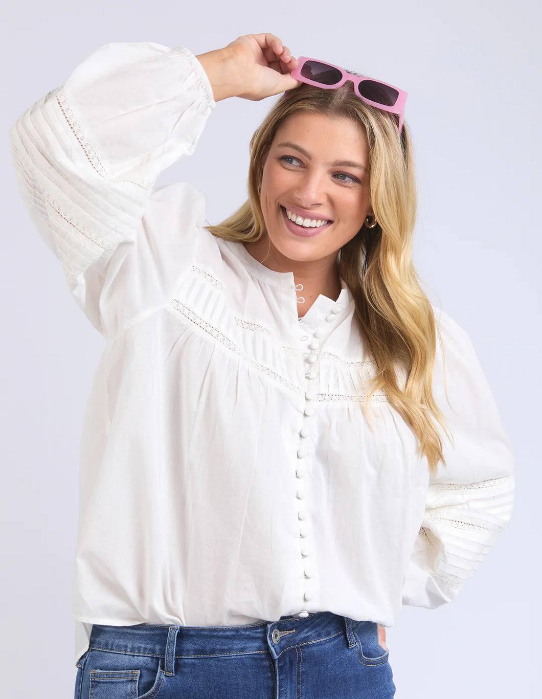 elm - Marci Blouse Marshmallow