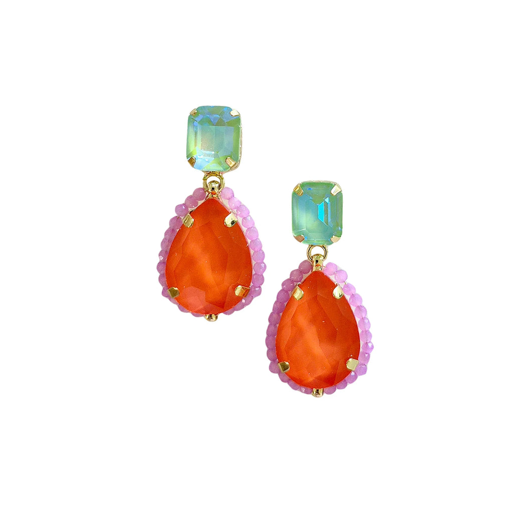 ZODA - Statement Gem Earring Multi Melon