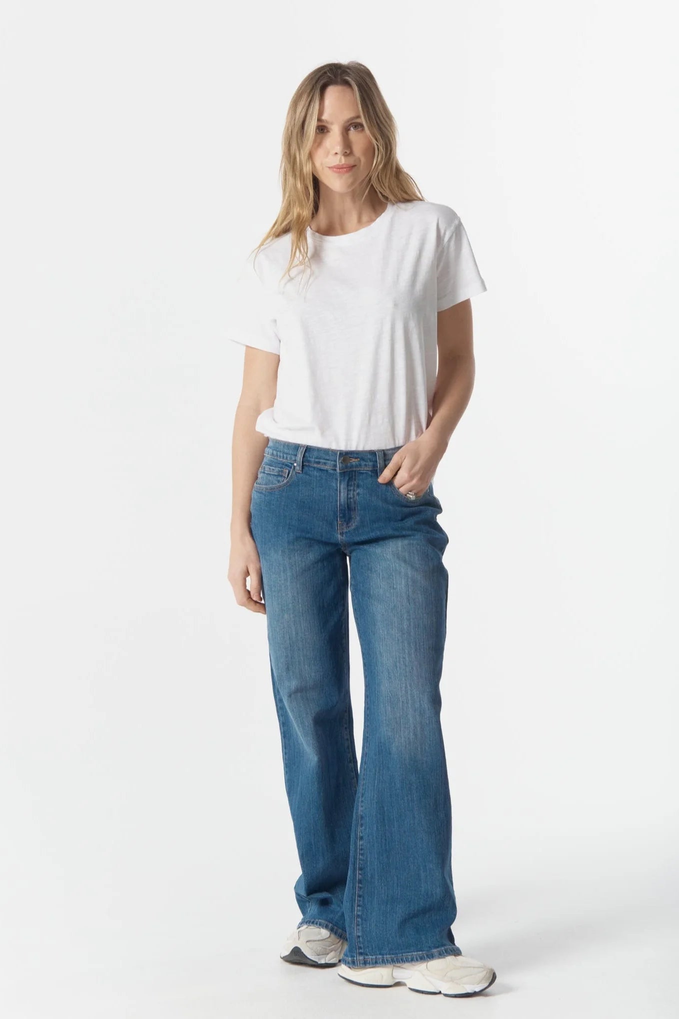 cloth+paper+scissors - Low Sun Wide Leg Jean - Denim Blue