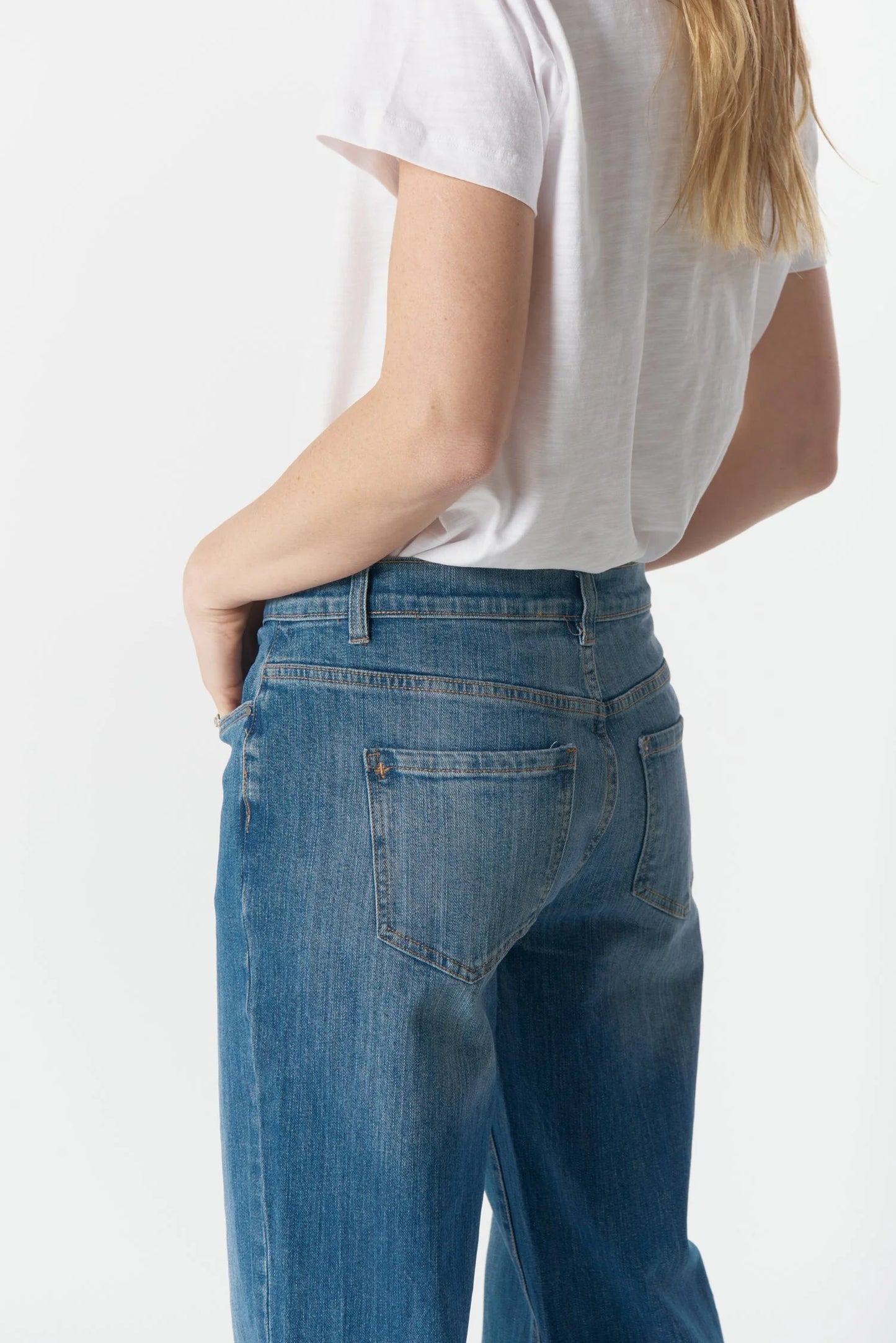 cloth+paper+scissors - Low Sun Wide Leg Jean - Denim Blue