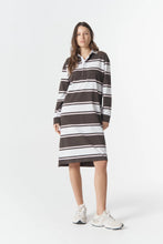 Load image into Gallery viewer, cloth+paper+scissors - The Go To Rugby Dress - Chocolate Torte/Pink
