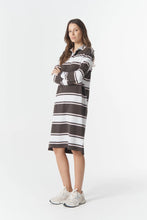 Load image into Gallery viewer, cloth+paper+scissors - The Go To Rugby Dress - Chocolate Torte/Pink
